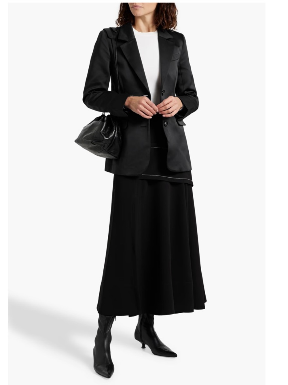 CO Satin Blazer Jacket in Black XS-S New $825